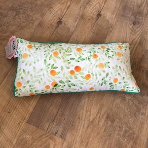 NWT Brisa & Home World Traveler Collection Peaches Pillow Cotton 9”x19”